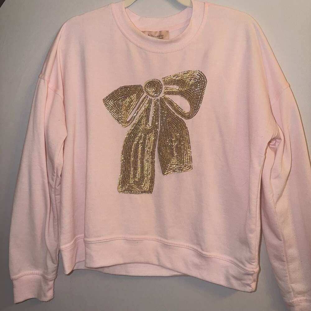 Philosophy Republic Clothing Pink Sequin Bow #128